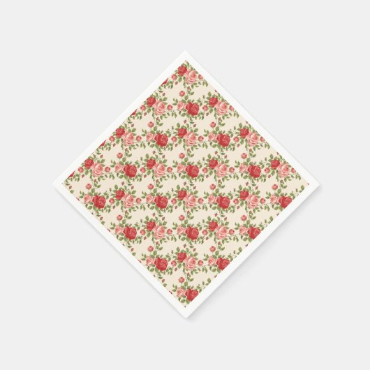  Shabby Chic Rozen Patroon Servet (Hoek)