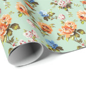 Shabby Chic Rozen Pattern Cadeaupapier (Rol Hoek)