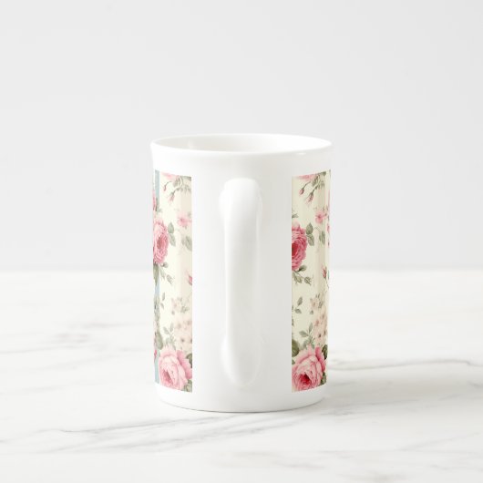 Shabby Chic  Rozen Porselein Kop (Achterkant)