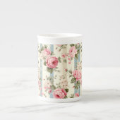 Shabby Chic  Rozen Porselein Kop (Voorkant)