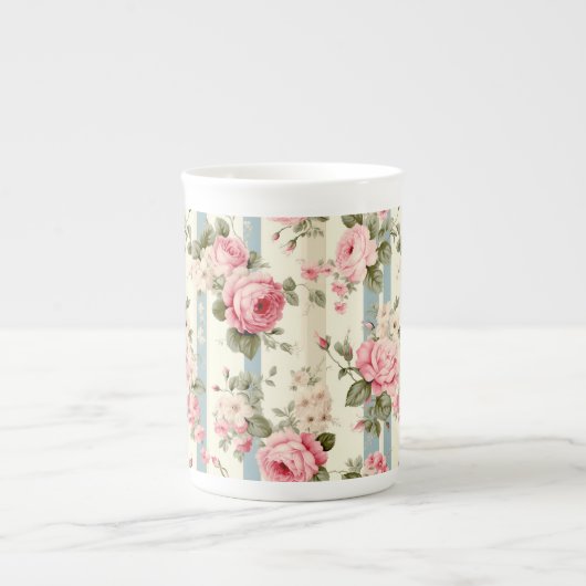 Shabby Chic  Rozen Porselein Kop (Voorkant)