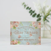 Shabby chic  rozen roos typo briefkaart (Staand voorkant)
