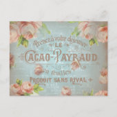 Shabby chic  rozen roos typo briefkaart (Voorkant)