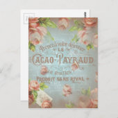 Shabby chic  rozen roos typo briefkaart (Voorkant / Achterkant)