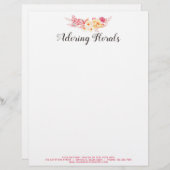 Shabby Chic Rozen Rustic  Blush Pink Floral Briefhoofd (Voorkant / Achterkant)