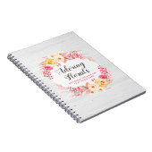 Shabby Chic Rozen & Rustic Wood Blush Pink Floral Notitieboek (Rechterzijde)