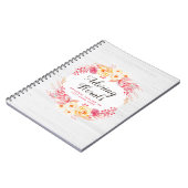 Shabby Chic Rozen & Rustic Wood Blush Pink Floral Notitieboek (Linkerzijde)