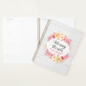 Shabby Chic Rozen & Rustic Wood Blush Pink Floral Planner (Display)