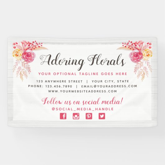 Shabby Chic Rozen & Rustic Wood Blush Pink Floral Spandoek (Horizontaal)