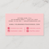 Shabby Chic Rozen & Rustic Wood Blush Pink Floral Visitekaartje (Achterkant)