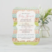 Shabby Chic Rozen Rustic Wood Floral Baby shower Kaart (Staand voorkant)