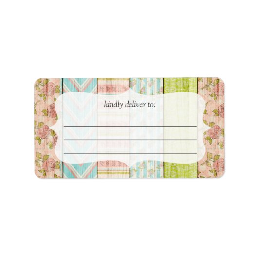Shabby Chic Rozen Rustic Wood Large Write-on Label (Voorkant)