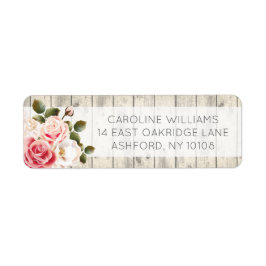 Shabby Chic Rozen Rustic Wood Return Label