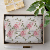 Shabby Chic Rozen & Rustiek Cottage Schuur Hout Tissuepapier (Geschenk)