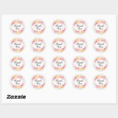 Shabby Chic Rozen & Rustieke Wood Blush Dank u Ronde Sticker (Vel)