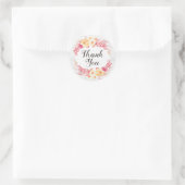 Shabby Chic Rozen & Rustieke Wood Blush Dank u Ronde Sticker (Tas)