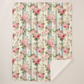 Shabby Chic  Rozen Sherpa Deken (Voorkant)