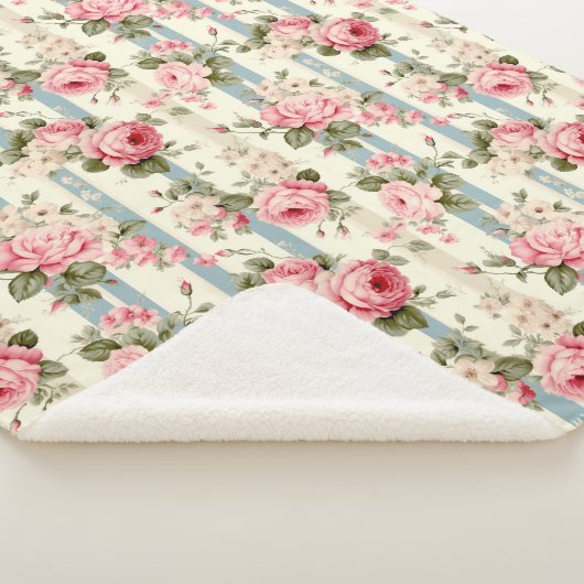 Shabby Chic  Rozen Sherpa Deken (3/4)