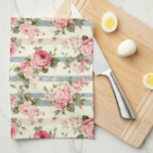 Shabby Chic Rozen Theedoek (Quarter Fold)