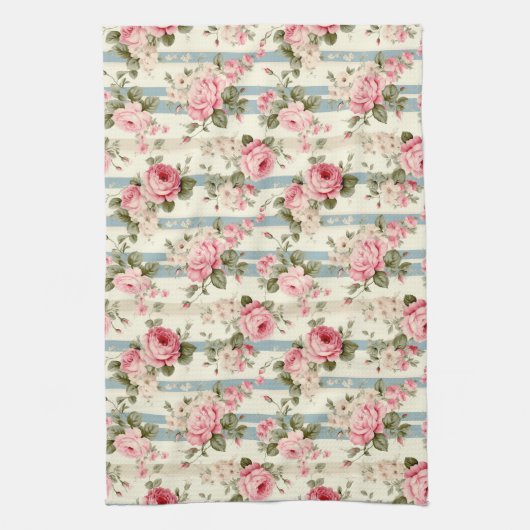 Shabby Chic  Rozen Theedoek (Verticaal)