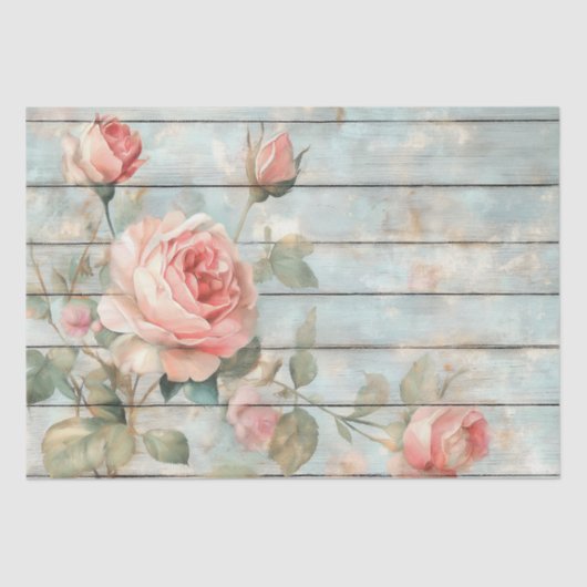  Shabby Chic rozen Tissuepapier (Voorkant)