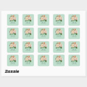 Shabby Chic Rozen Trouwstickers Vierkante Sticker (Vel)