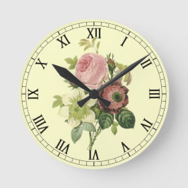 Shabby Chic Rozen Wall Clock Ronde Klok