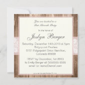 Shabby Chic Rustic Bat Mitzvah Party Invitation Kaart (Achterkant)