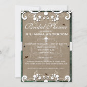 Shabby Chic Rustic Burlap Vrijgezellenfeest Invite Kaart (Voorkant)