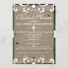 Shabby Chic Rustic Burlap Vrijgezellenfeest Invite Kaart