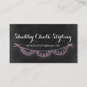 Shabby Chic Rustic Chalkboard Pink Baby Baby Bib Visitekaartje (Voorkant)