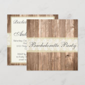 Shabby Chic Rustic Cream Bachelorette Party Kaart (Voorkant / Achterkant)
