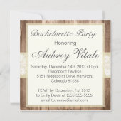 Shabby Chic Rustic Cream Bachelorette Party Kaart (Achterkant)