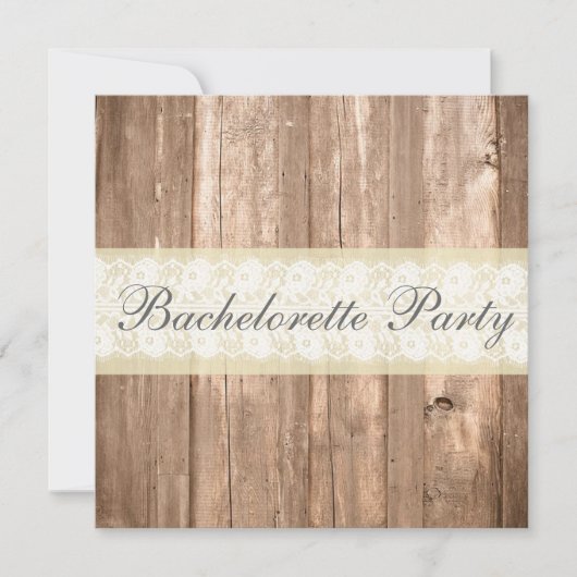 Shabby Chic Rustic Cream Bachelorette Party Kaart (Voorkant)