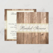 Shabby Chic Rustic Cream Bridal Shower Invitation Kaart (Voorkant / Achterkant)