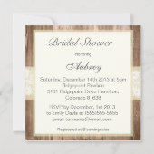 Shabby Chic Rustic Cream Bridal Shower Invitation Kaart (Achterkant)