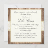 Shabby Chic Rustic Cream Sweet Sixteen Kaart (Achterkant)