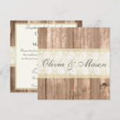 Shabby Chic Rustic Cream Wedding Uitnodiging (Voorkant / Achterkant)