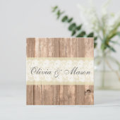 Shabby Chic Rustic Cream Wedding Uitnodiging (Staand voorkant)