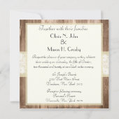 Shabby Chic Rustic Cream Wedding Uitnodiging (Achterkant)