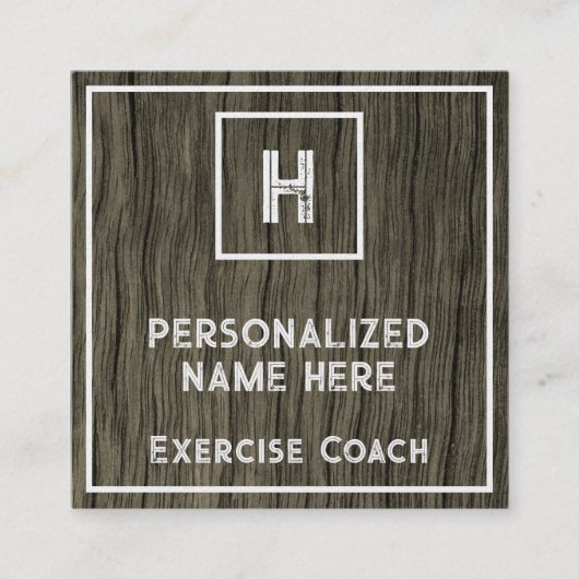 Shabby Chic & Rustic Exercise Coach Business Card Vierkante Visitekaartje (Voorkant)