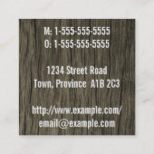 Shabby Chic & Rustic Exercise Coach Business Card Vierkante Visitekaartje (Achterkant)