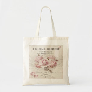 shabby chic, rustic, , floral, collage, land tote bag