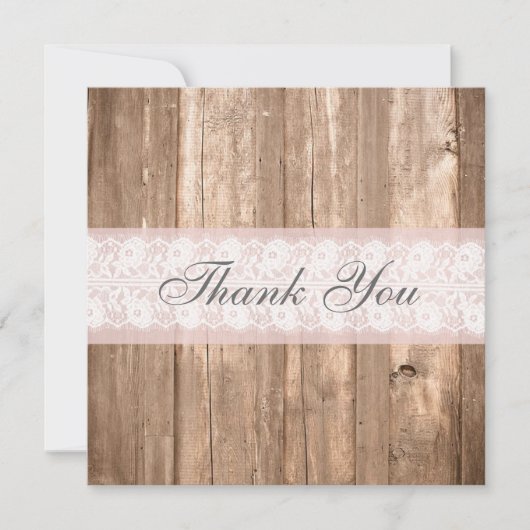 Shabby Chic Rustic - Hartelijk dank Bedankkaart (Voorkant)
