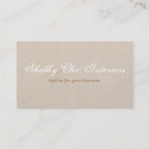 Shabby Chic Rustic Kraft & Polka Dot Visitekaartje