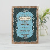  shabby chic rustic Vrijgezellenfeest Invites Kaart (Staand voorkant)