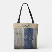 Shabby Chic Rustic Wood - Gepersonaliseerd Tote Bag (Achterkant)