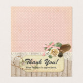 Shabby Chic Rustic Wood,  kant bedankt Kaart (Buitenkant ongevouwen)
