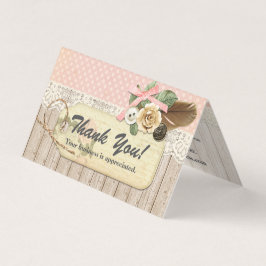 Shabby Chic Rustic Wood, kant bedankt Kaart