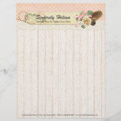 Shabby Chic Rustic Wood,  kant en doder Custom Briefhoofd (Voorkant)